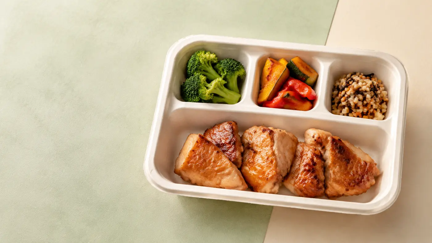 グリルチキンと彩り野菜の冷凍宅食弁当